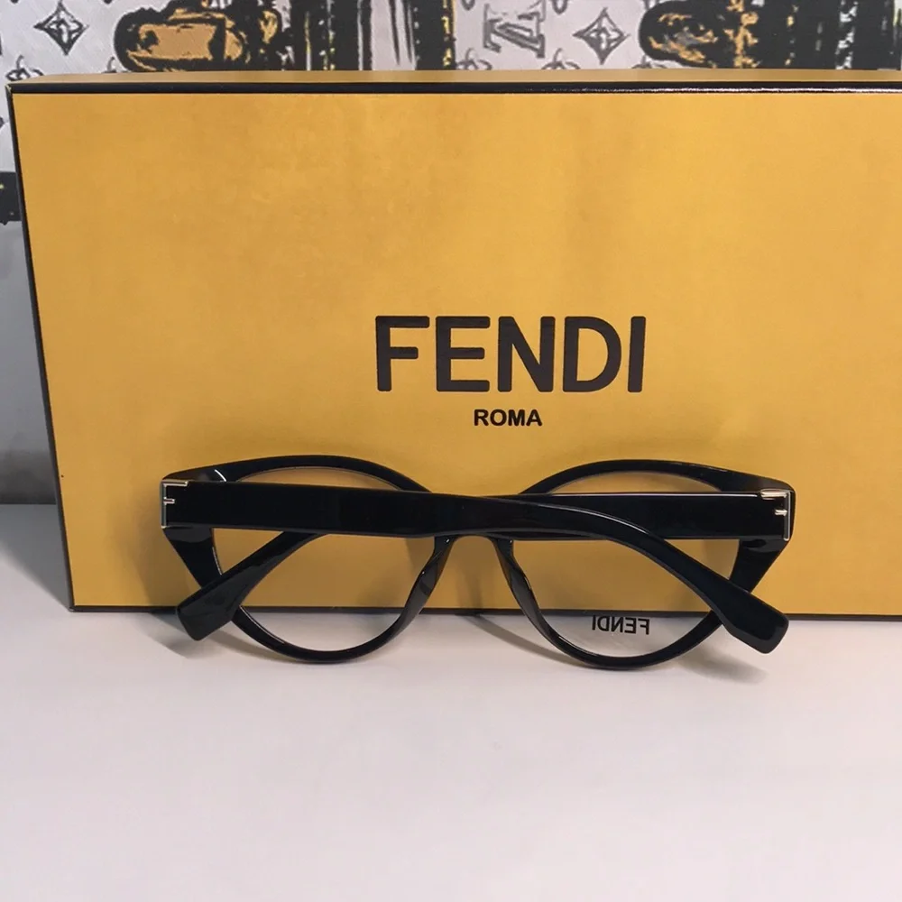 NEW Authentic Fendi FE50020I 001 Cat-Eye Eyeglasses – Shiny Black